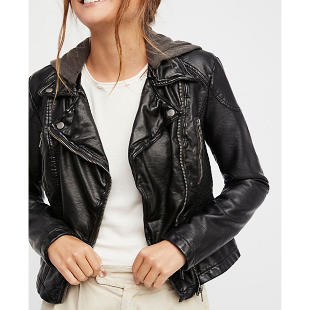 FREE PEOPLE Vegan Leather Jacket